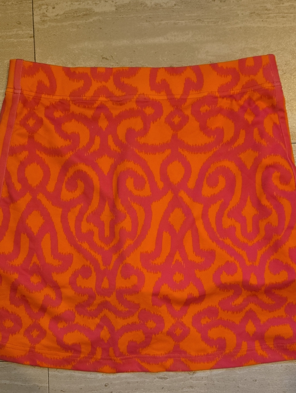 Gretchen Scott Pink/Orange Design Print Silky Leisure Skort - Picture 7 of 9